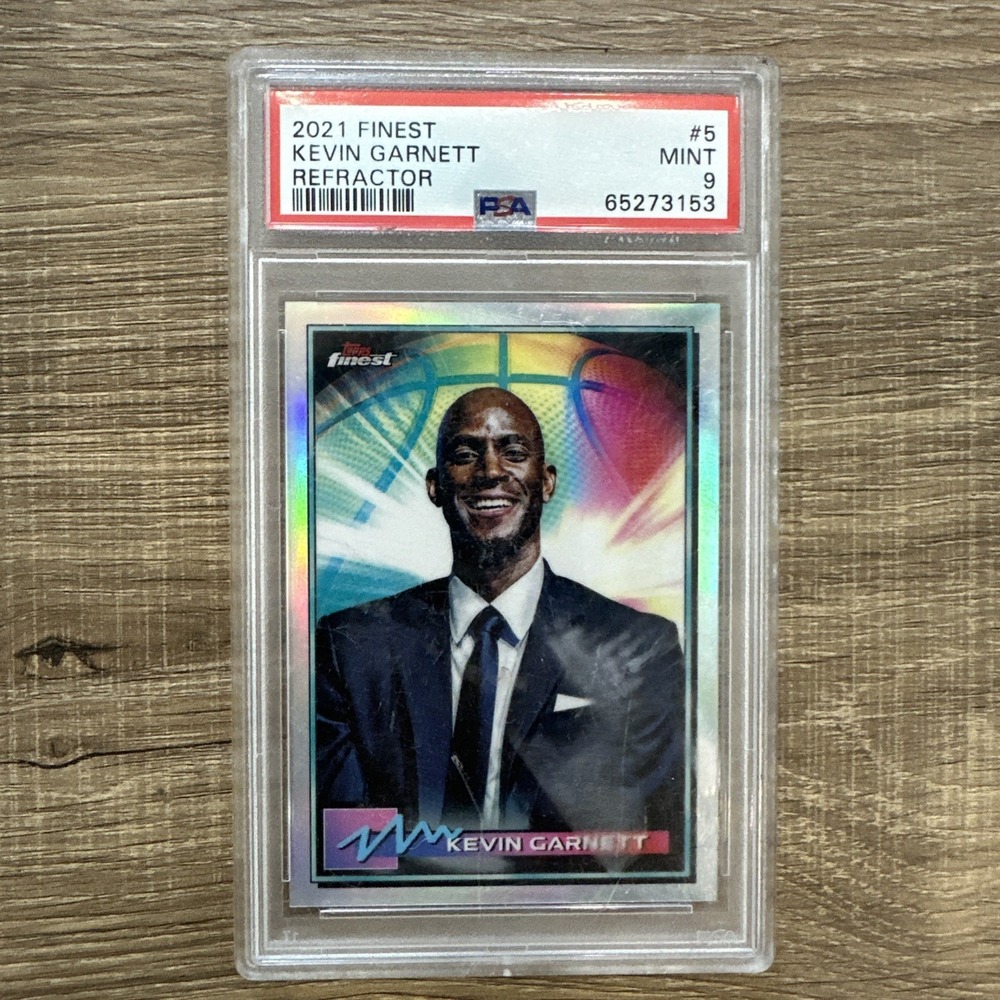2021 Topps Finest Basketball Kevin Garnett #5 Refractor PSA 9 Mint Card